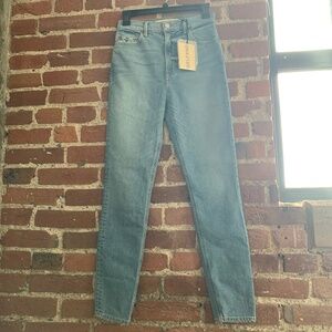 NWT Revolve GRLFRND Jeans High Rise Light Wash Kendall Stretch Skinny Size 25